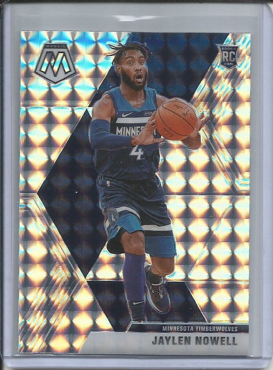 JAYLEN NOWELL 2019-20 PANINI MOSAIC SILVER WAVE PRIZM ROOKIE RC T-WOLVES #212