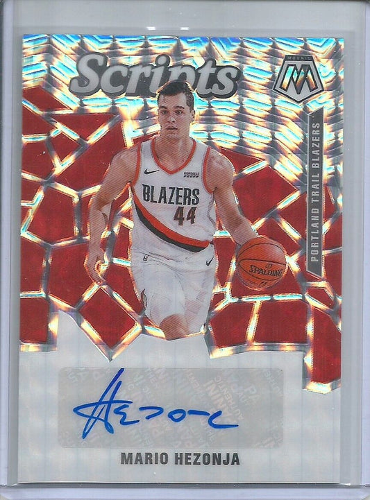 MARIO HEZONJA 2019-20 PANINI MOSAIC SCRIPTS AUTOGRAPHS AUTO SILVER WAVE PRIZM