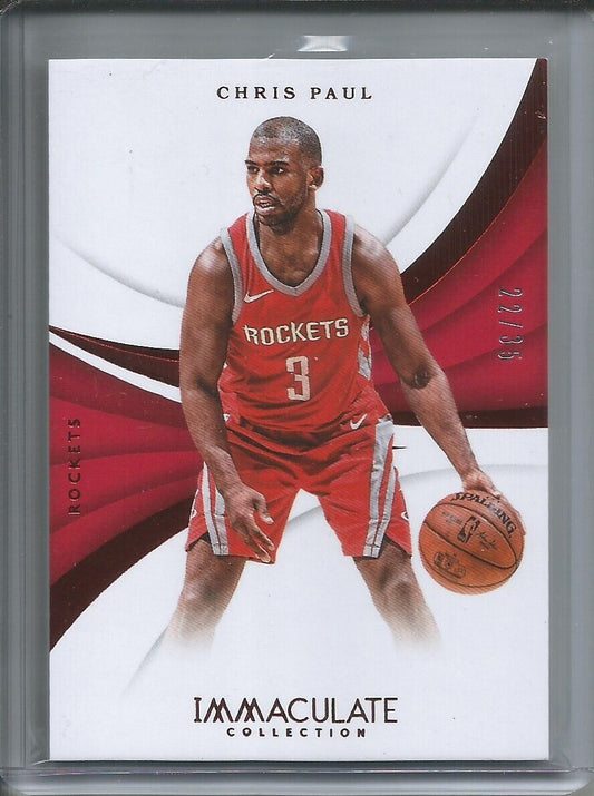 CHRIS PAUL 2017-18 PANINI IMMACULATE COLLECTION BASE #D 22/35 ROCKETS