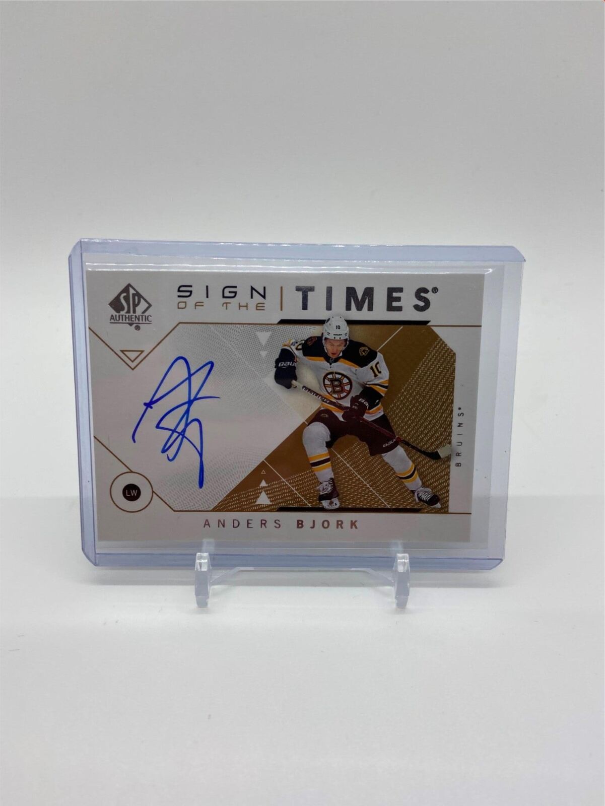 ANDERS BJORK 2018-19 UD SP AUTHENTIC SIGN OF THE TIMES ON CARD AUTO