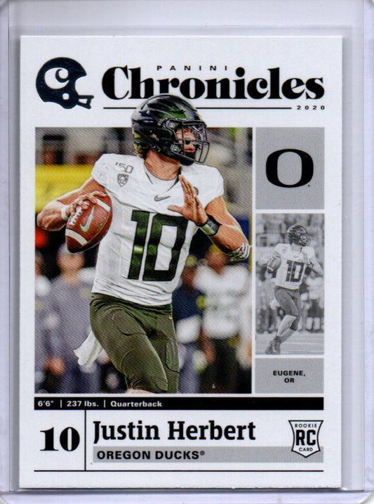 JUSTIN HERBERT 2020 PANINI CHRONICLES DRAFT PICKS ROOKIE RC #5