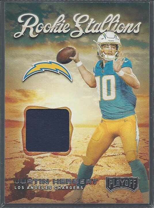 JUSTIN HERBERT 2020 PLAYOFF ROOKIE STALLIONS JERSEY RC #3