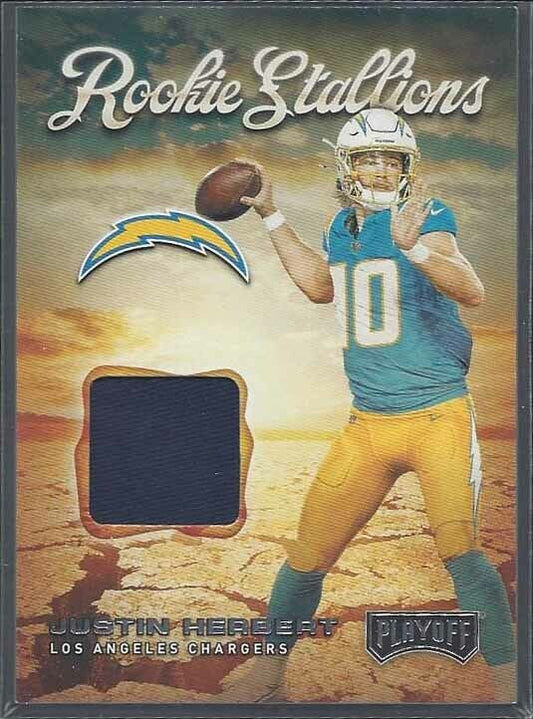 JUSTIN HERBERT 2020 PLAYOFF ROOKIE STALLIONS JERSEY RC #3
