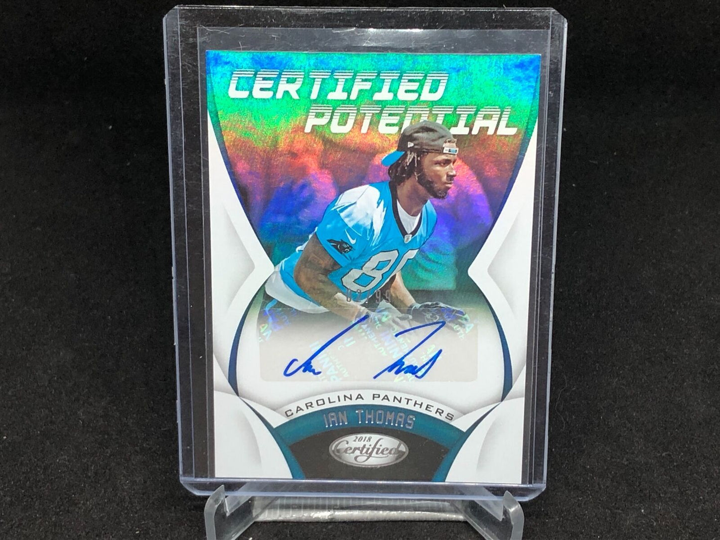 IAN THOMAS 2018 PANINI CERTIFIED POTENTIAL AUTO RC #D 2/99