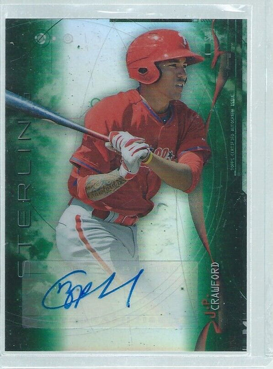 JP CRAWFORD 2014 BOWMAN STERLING AUTO PROSPECT GREEN REFRACTOR #D 98/125