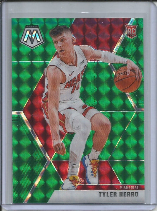 TYLER HERRO 2019-20 PANINI MOSAIC GREEN PRIZM ROOKIE RC HEAT #223