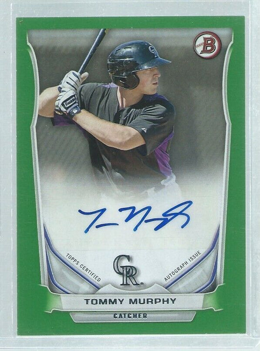 TOMMY MURPHY 2014 BOWMAN AUTO PROSPECT GREEN #D 77/100