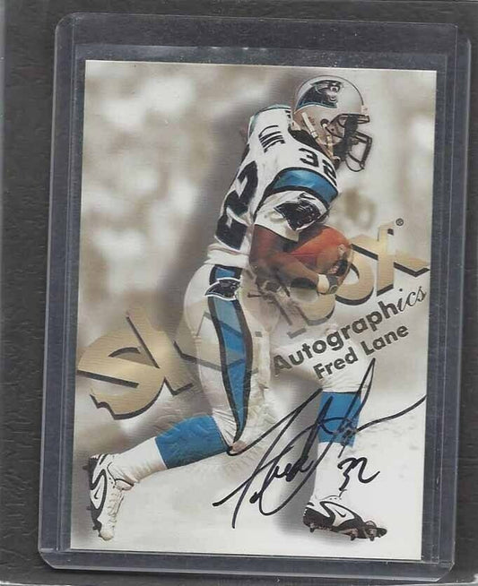 FRED LANE 1998 SKYBOX AUTOGRAPHICS PANTHERS ON CARD AUTO DECEASED
