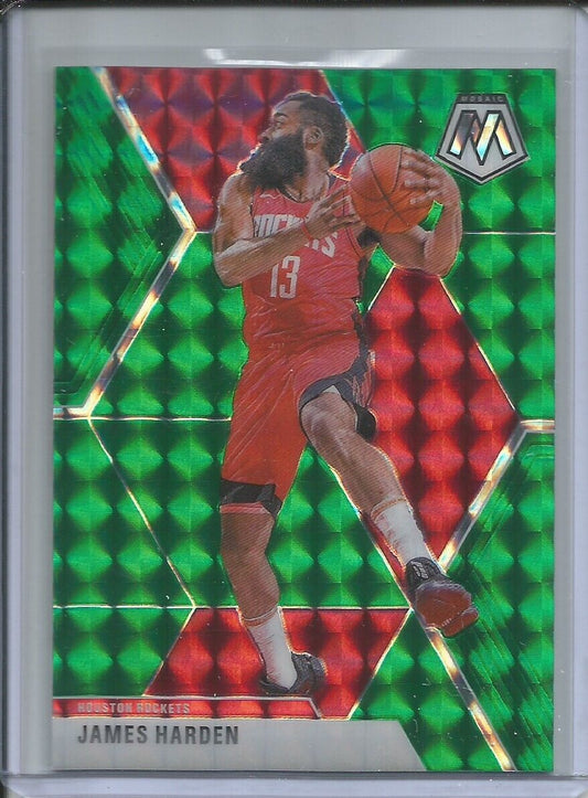 JAMES HARDEN 2019-20 PANINI MOSAIC GREEN PRIZM ROCKETS #114