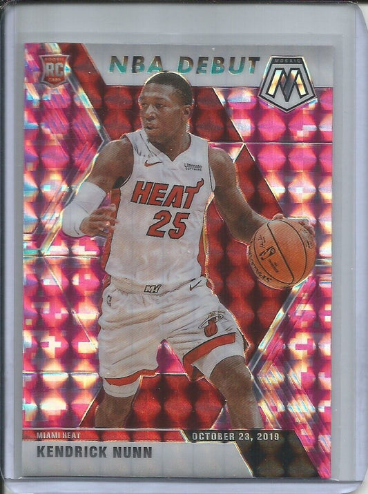 KENDRICK NUNN 2019-20 PANINI MOSAIC NBA DEBUT CAMO PINK PRIZM ROOKIE RC HEAT