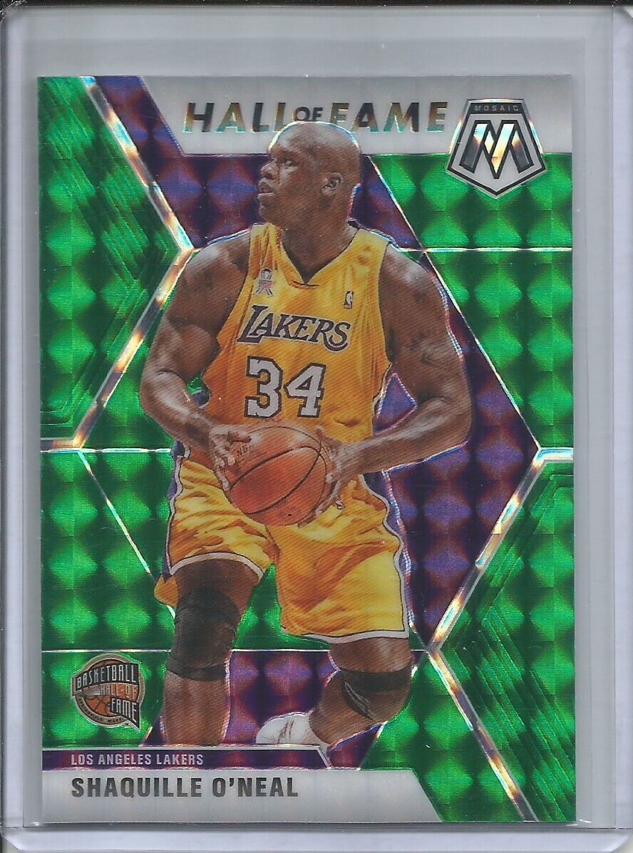 SHAQUILLE O'NEAL 2019-20 PANINI MOSAIC HALL OF FAME GREEN PRIZM #281