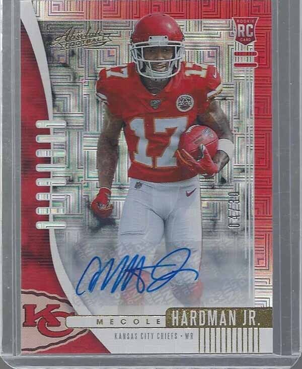 MECOLE HARDMAN 2019 ROOKIES & STARS ESCHER SQUARES RED ROOKIE AUTO RC #D 4/30