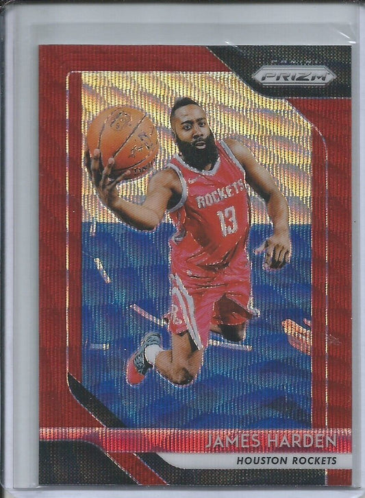 JAMES HARDEN 2018-19 PANINI PRIZM RED RUBY WAVE PRIZMS ROCKETS #34