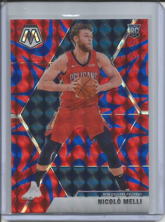 NICOLO MELLI 2019-20 PANINI MOSAIC REACTIVE BLUE PRIZM ROOKIE RC PELICANS #216