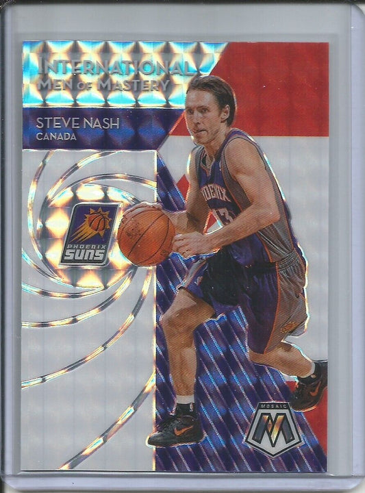STEVE NASH 2019-20 PANINI MOSAIC INTERNATIONAL MEN OF MASTERY SILVER WAVE PRIZM
