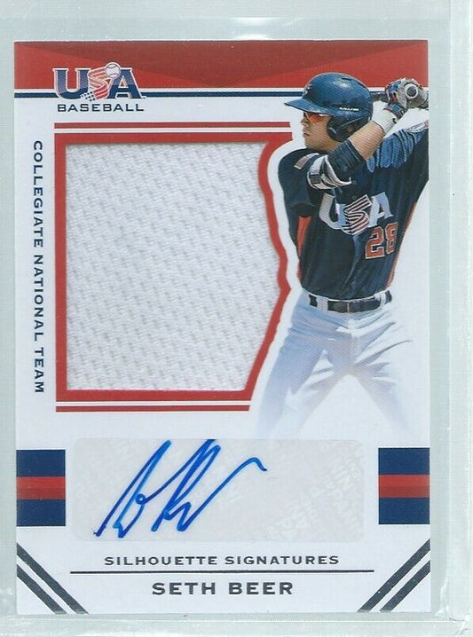 SETH BEER 2017 USA BASEBALL STARS & STRIPES JERSEY AUTO PROSPECT #D 129/199