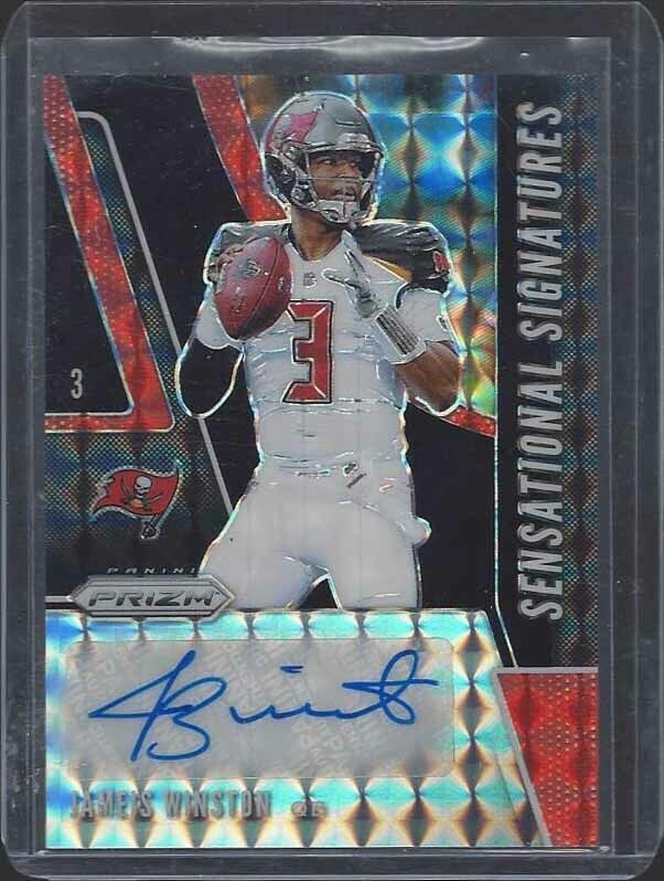 JAMEIS WINSTON 2019 PANINI PRIZM SENSATIONAL SIGS BLACK FINITE AUTO TRUE #D 1/1