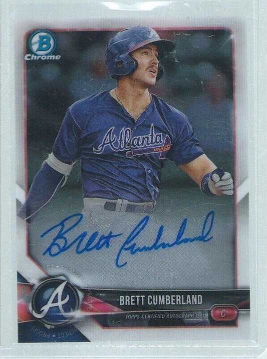 BRETT CUMBERLAND 2018 BOWMAN CHROME ON CARD AUTO PROSPECT