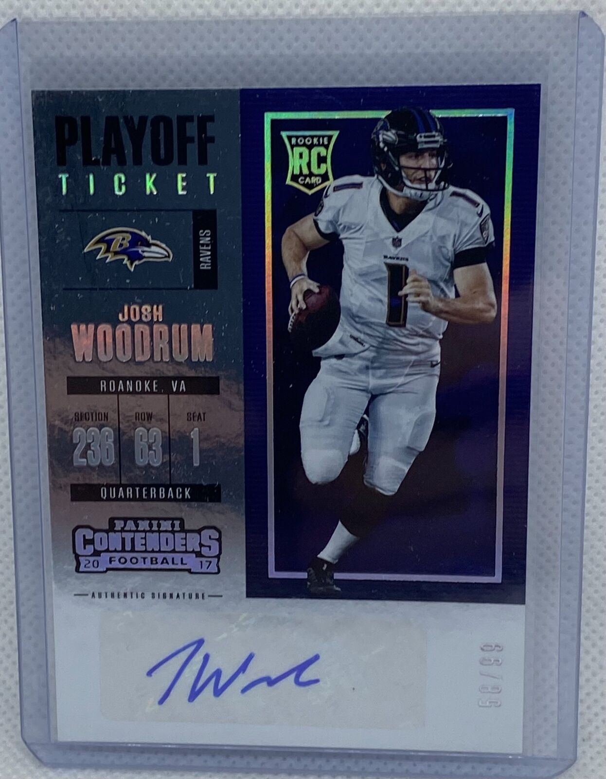 JOSH WOODRUM 2017 PANINI CONTENDERS PLAYOFF TICKET AUTO RC #D 58/99