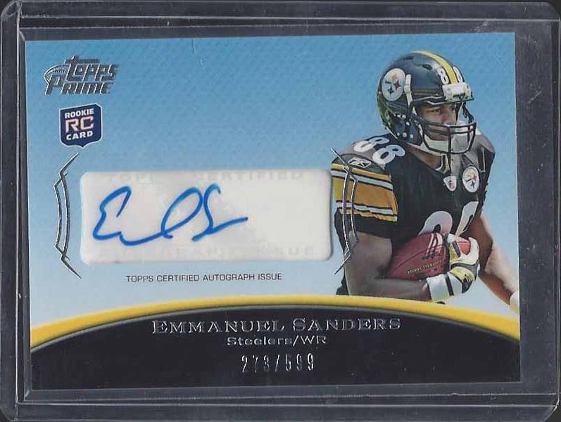 EMMANUEL SANDERS 2010 TOPPS PRIME ROOKIE AUTO RC #D 273/599