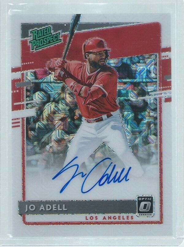JO ADELL 2018 DONRUSS OPTIC WHITE MOJO HOLO RATED PROSPECT ON CARD AUTO #D 16/99