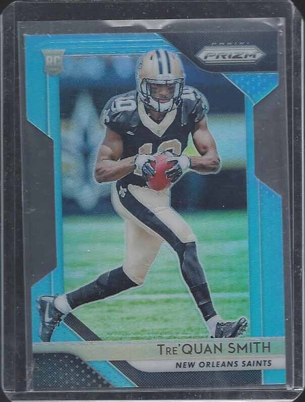 TRE'QUAN SMITH 2018 PANINI PRIZM LIGHT BLUE DIE CUT ROOKIE PRIZMS RC #D 33/199