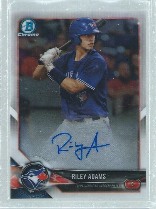RILEY ADAMS 2018 BOWMAN CHROME ON CARD AUTO PROSPECT