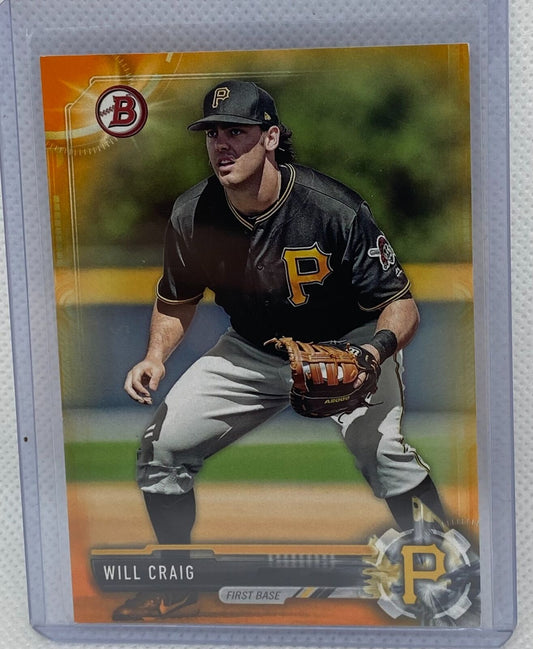 WILL CRAIG 2017 TOPPS BOWMAN PROSPECT ORANGE #D 01/25