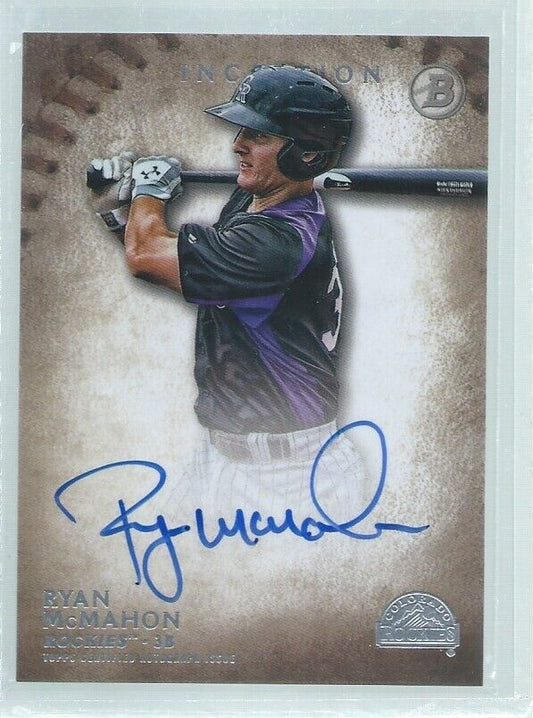 RYAN MCMAHON 2015 BOWMAN INCEPTION ON CARD AUTO PROSPECT