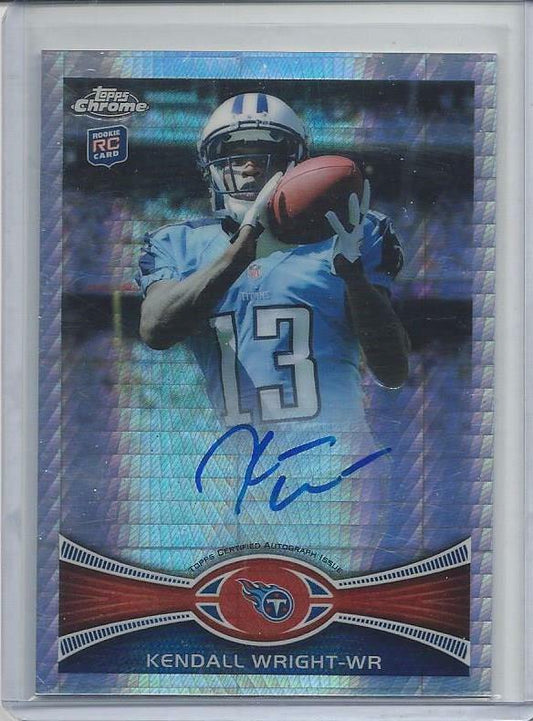 KENDALL WRIGHT 2012 TOPPS CHROME PRISM REFRACTOR ON CARD AUTO RC #D 49/50