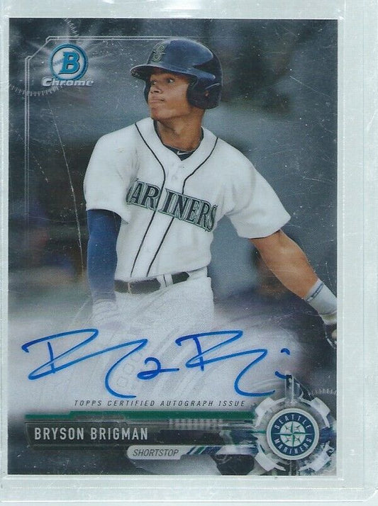 BRYSON BRIGMAN 2017 BOWMAN CHROME ON CARD AUTO PROSPECT
