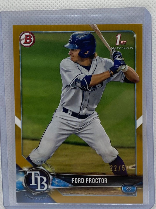 FORD PROCTOR 2018 TOPPS BOWMAN 1ST PROSPECT GOLD #D 22/50