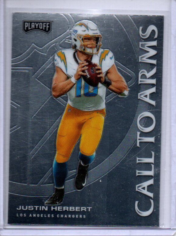 JUSTIN HERBERT 2020 PANINI PLAYOFF CALL TO ARMS ROOKIE RC #CA-19