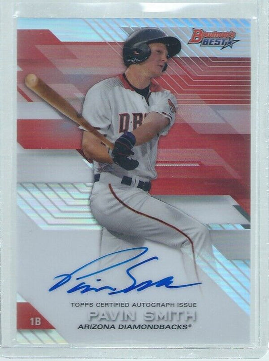 PAVIN SMITH 2017 BOWMAN'S BEST ON CARD AUTO PROSPECT REFRACTOR
