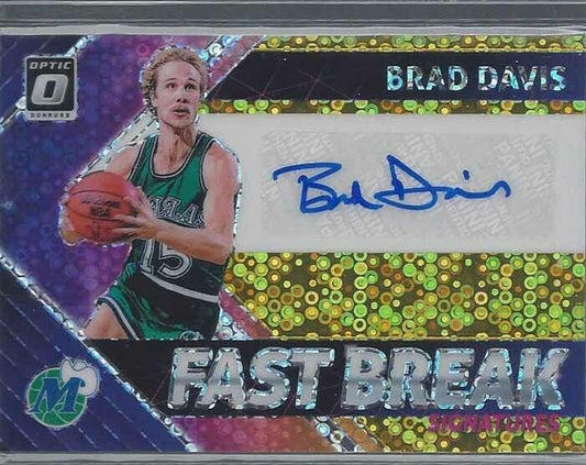 BRAD DAVIS 2018-19 DONRUSS OPTIC FAST BREAK GOLD HOLO PRIZM AUTO #D 2/10