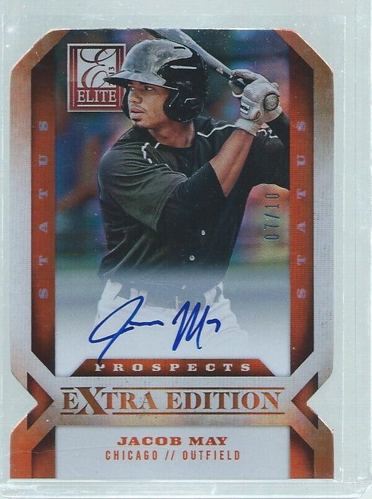 JACOB MAY 2013 ELITE EXTRA STATUS ORANGE ON CARD AUTO DIE CUT PROSPECT #D 7/10