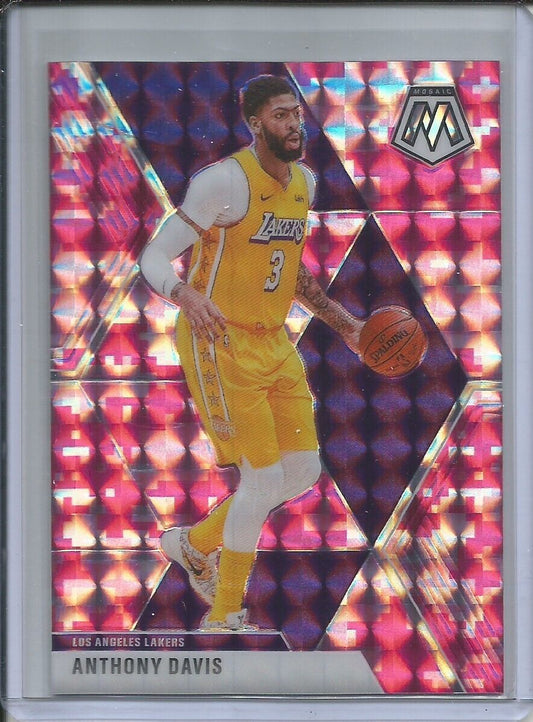 ANTHONY DAVIS 2019-20 PANINI MOSAIC CAMO PINK PRIZM LAKERS #18