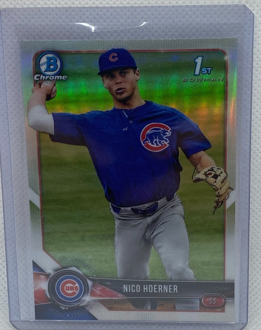 NICO HOERNER 2018 TOPPS 1ST BOWMAN PROSPECT CHROME REFRACTOR #BDC-165