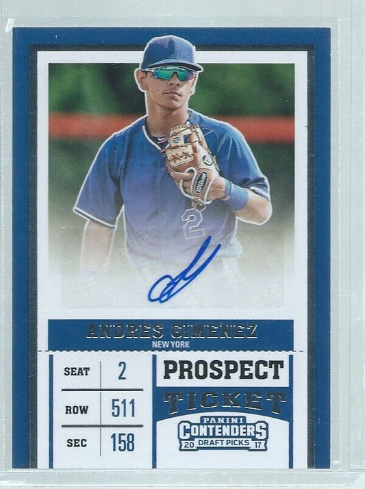 ANDRES GIMENEZ 2017 PANINI CONTENDERS PROSPECT TICKET AUTO