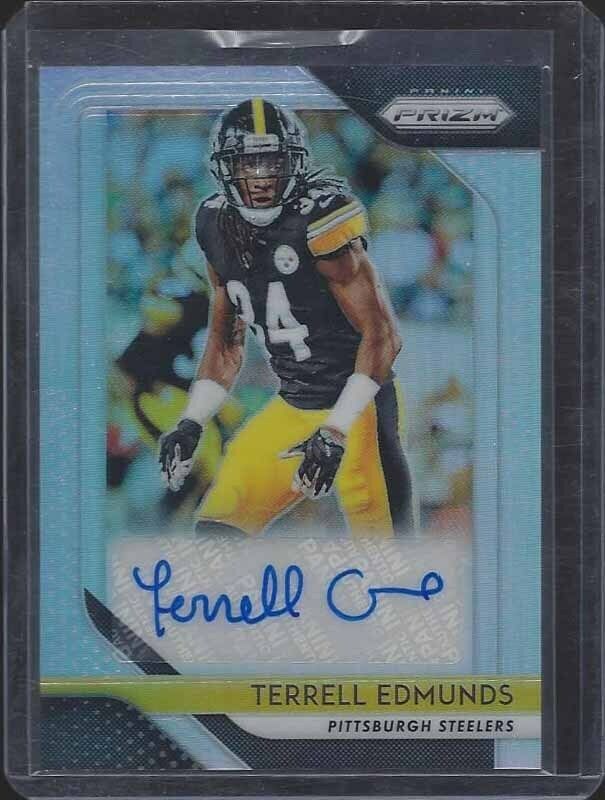 TERRELL EDMUNDS 2018 PANINI PRIZM SILVER PRIZM PITTSBURGH STEELERS AUTO RC