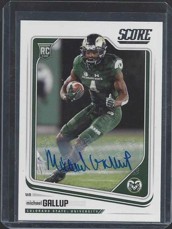 MICHAEL GALLUP 2018 SCORE COWBOYS ROOKIE AUTO RC #388