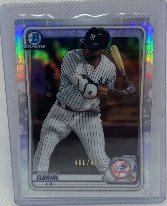 ESTEVAN FLORIAL 2020 TOPPS BOWMAN CHROME PROSPECT REFRACTOR #D 486/499