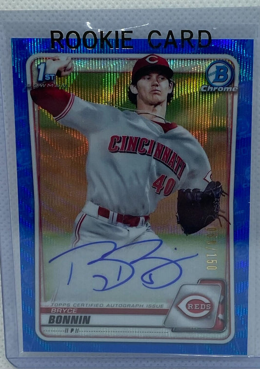 BRYCE BONNIN 2020 1ST BOWMAN CHROME PROSPECTS BLUE WAVE REFRACTOR AUTO #D /150