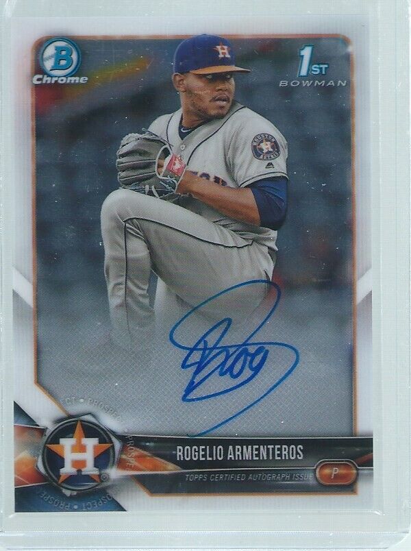 ROGELIO ARMENTEROS 2018 BOWMAN CHROME 1ST ON CARD AUTO PROSPECT