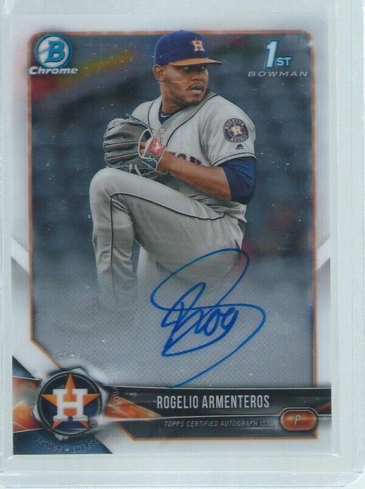 ROGELIO ARMENTEROS 2018 BOWMAN CHROME 1ST ON CARD AUTO PROSPECT