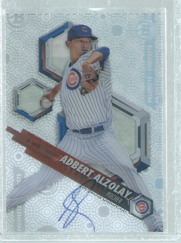 ADBERT ALZOLAY 2018 BOWMAN HIGH TEK ON CARD AUTO PROSPECT