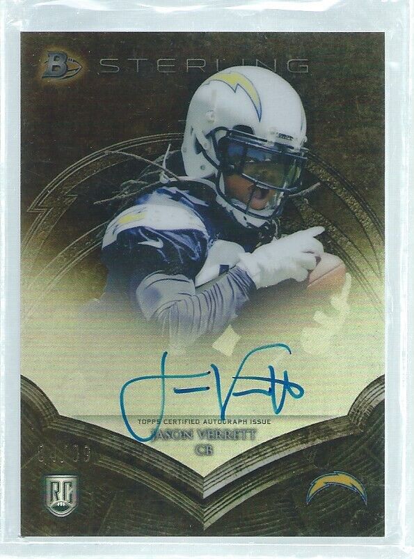 JASON VERRETT 2014 TOPPS BOWMAN STERLING GOLD REFRACTOR ON CARD AUTO RC #D 84/99