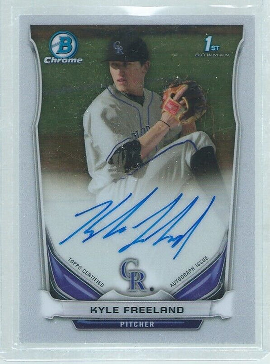 KYLE FREELAND 2014 BOWMAN CHROME 1ST ON CARD AUTO PROSPECT