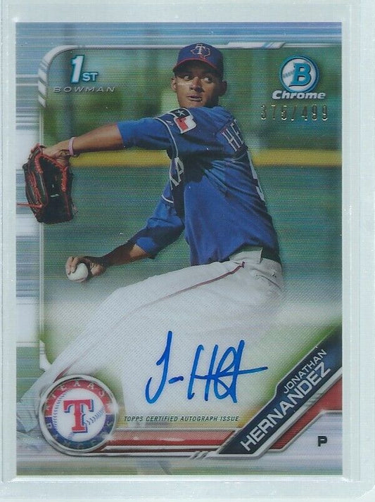 JONATHAN HERNANDEZ 2014 BOWMAN CHROME 1ST ON CARD AUTO PROSPECT REFRACTOR /499