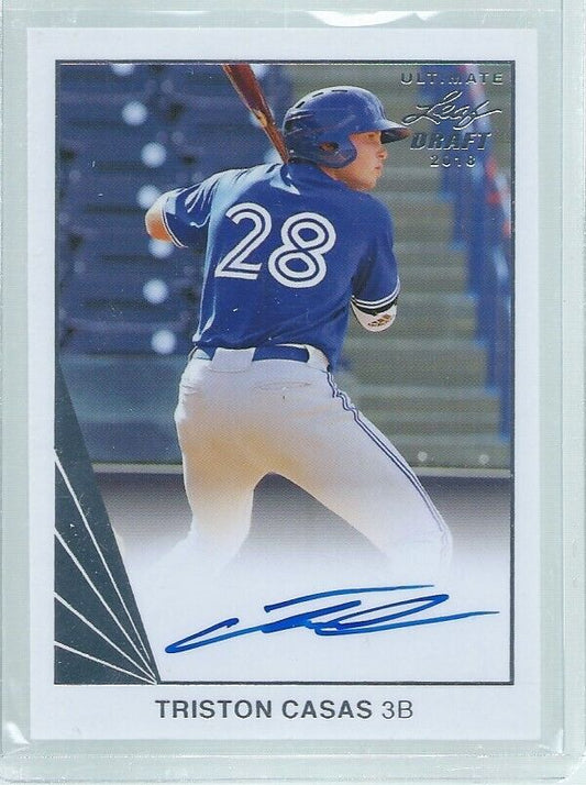 TRISTON CASAS 2018 LEAF ULTIMATE DRAFT ON CARD AUTO PROSPECT